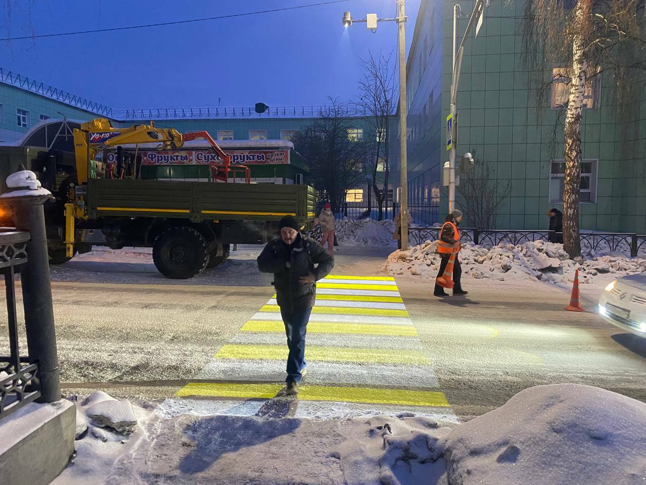 Новый пешеходный переход  у поликлиники