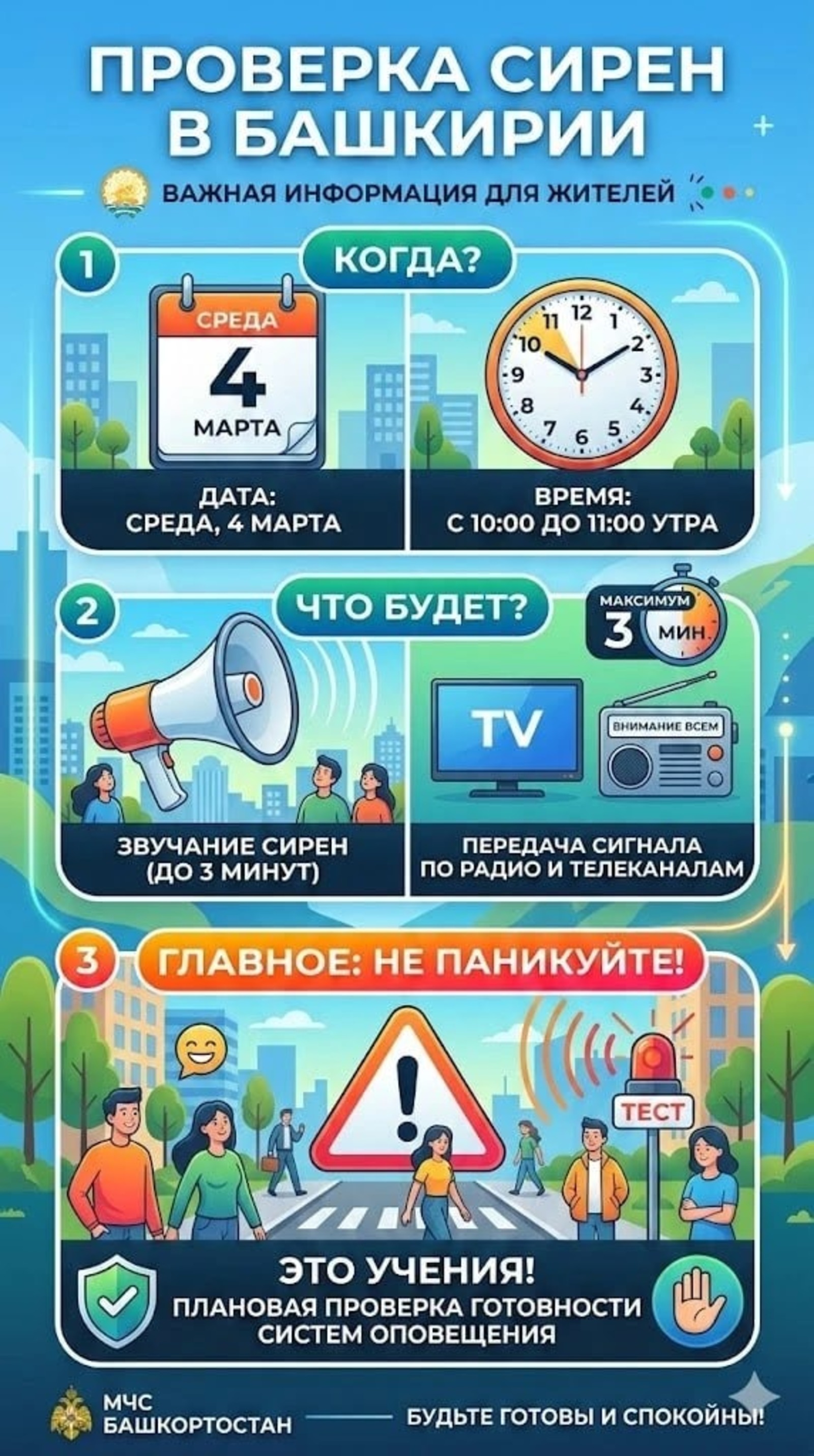 Не паникуйте, услышав сирены