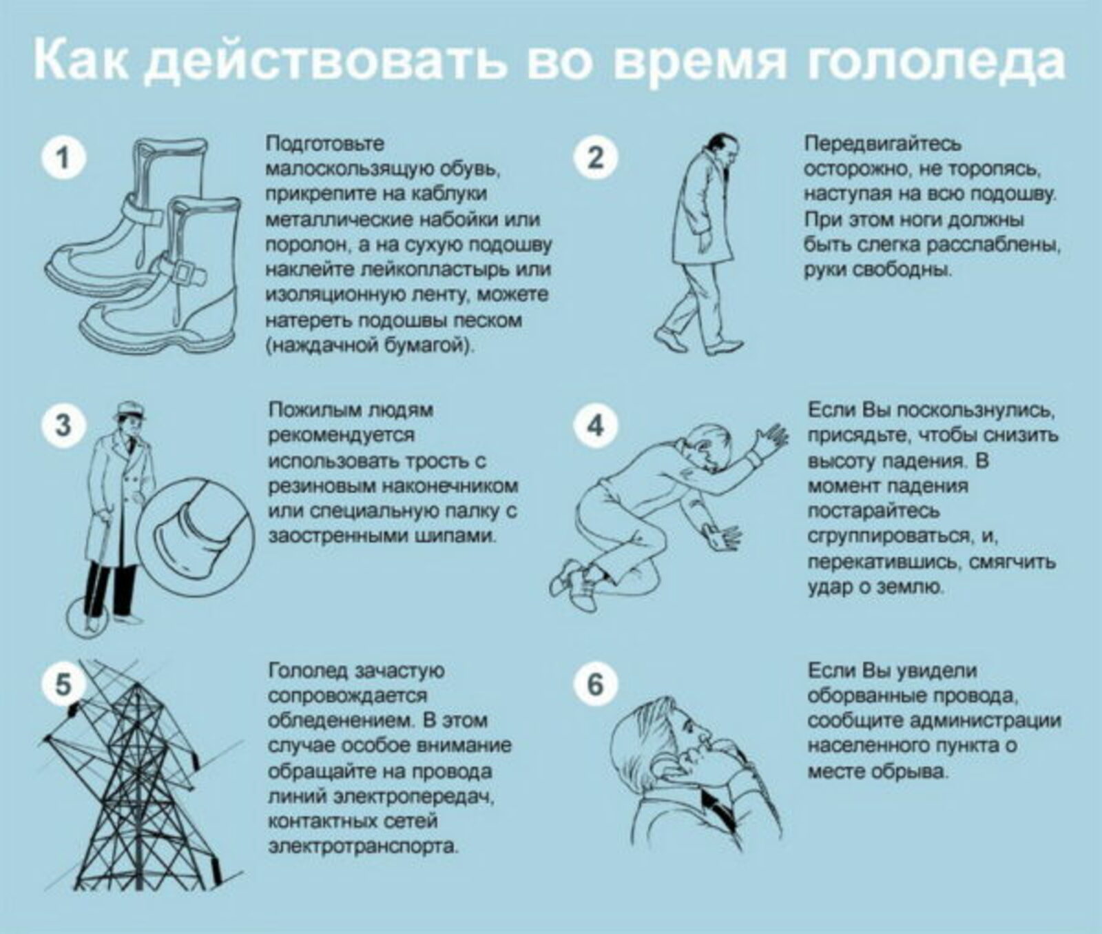 Инструкция по правилам поведения в гололед, при падении снега, сосулек и наледи